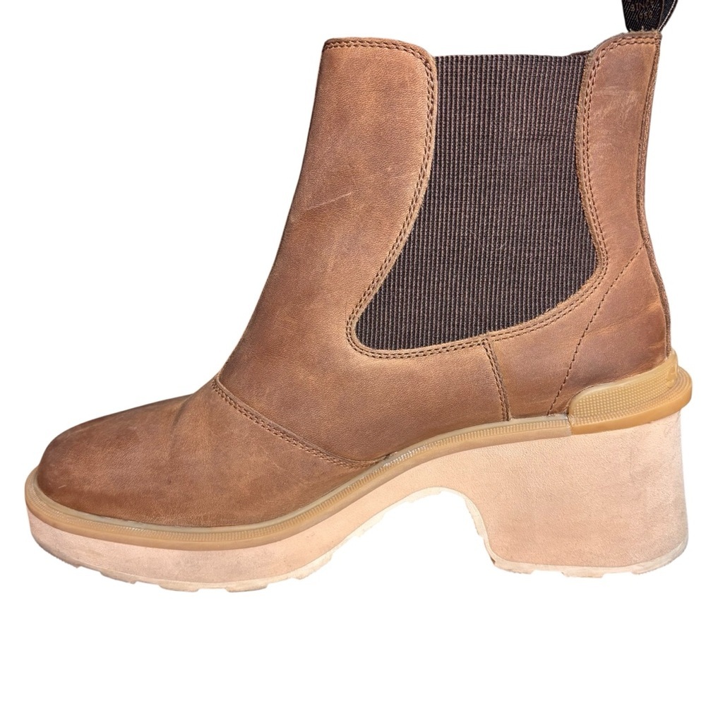 Sorel Hi-Line Chunky Heel Chelsea Boots in Umber/Ceramic – Women’s Sz 10 - Picture 4 of 11